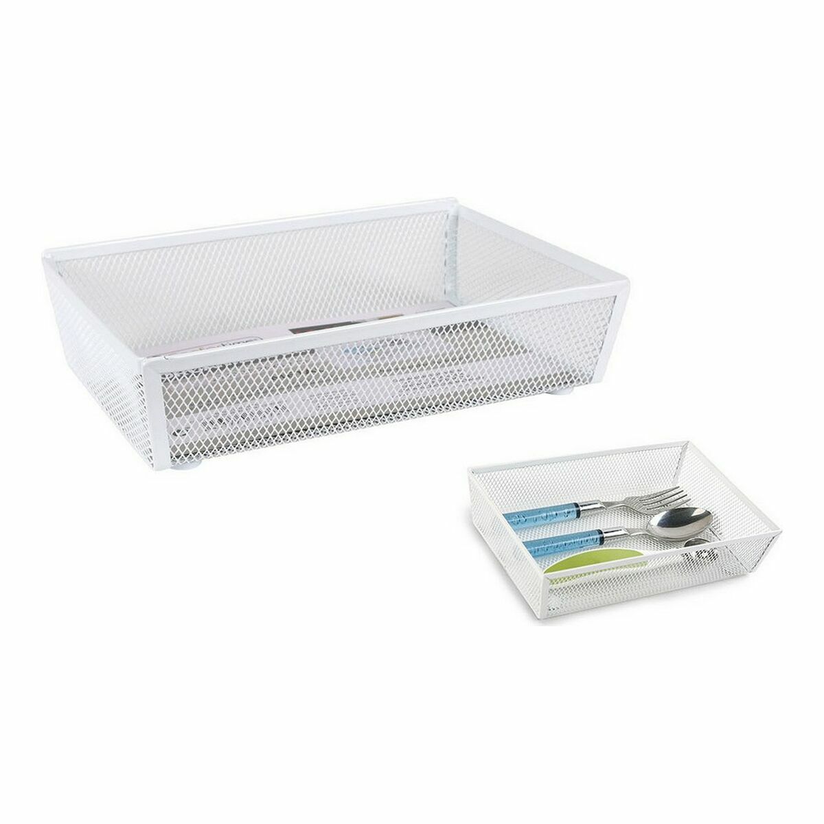 Confortime Cutlery Organizer Metal White 21.8 x 15.24 x 5.2 cm (12 pieces)-2