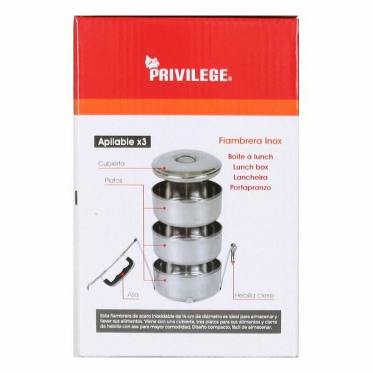 Набор судков Privilege Нержавеющая сталь Штабелируемые Сталь 14 cm (6 штук) (3 pcs)-4