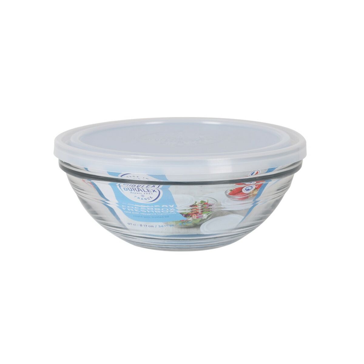 Круглая коробочка для завтраков с крышкой Duralex FreshBox 970 ml ø 17 x 7 cm (8 штук)-2
