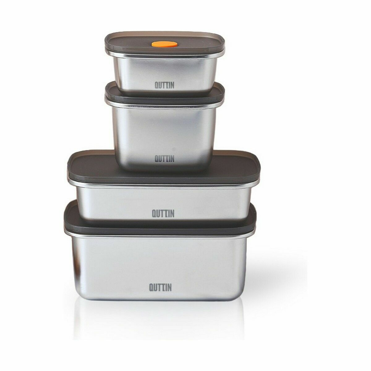 Герметичная коробочка для завтрака Quttin   Нержавеющая сталь Прямоугольный 600 ml (12 штук)-2