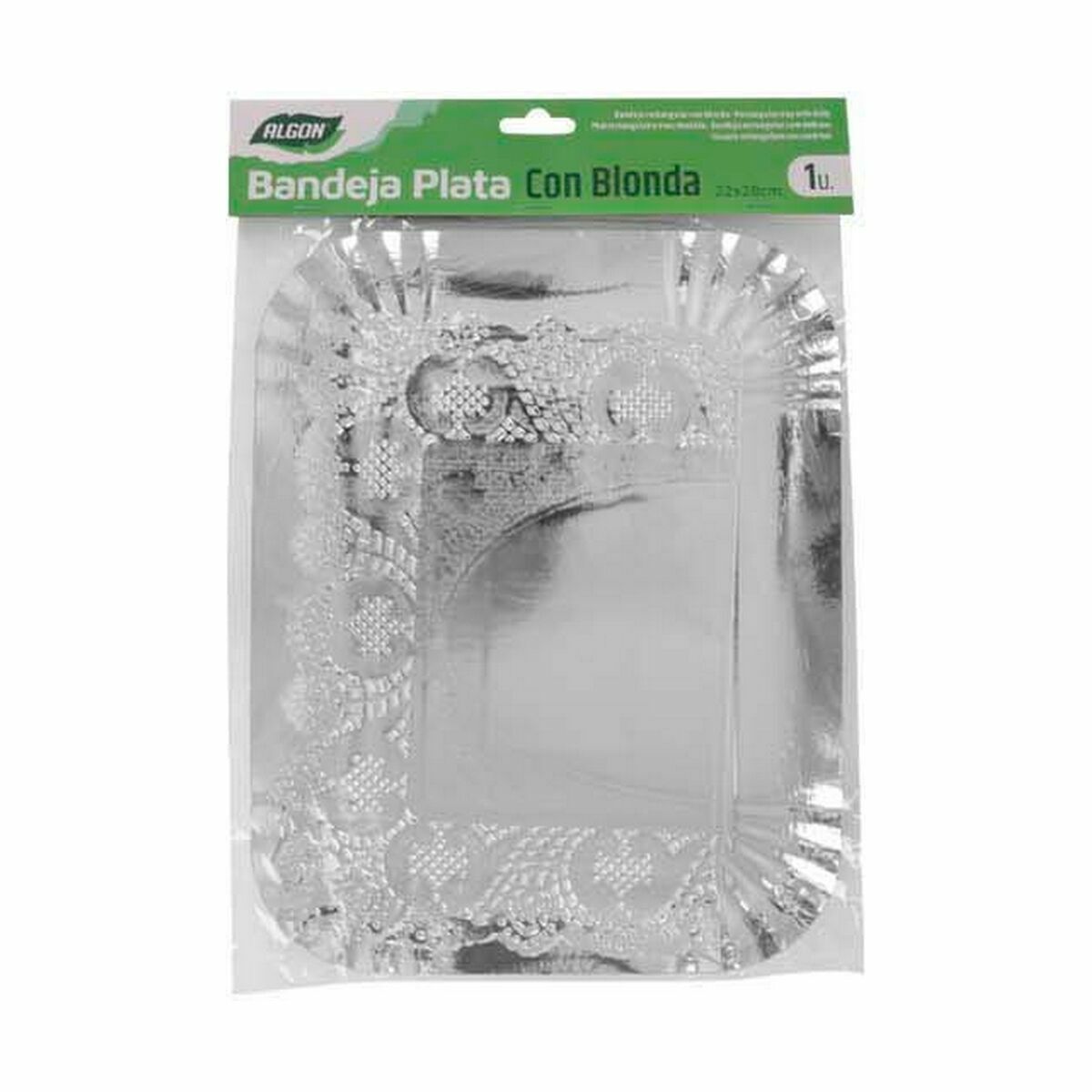 Поднос для закусок Algon Серебристый Прямоугольный 23 x 29,5 x 1 cm Одноразовая (48 штук)-2