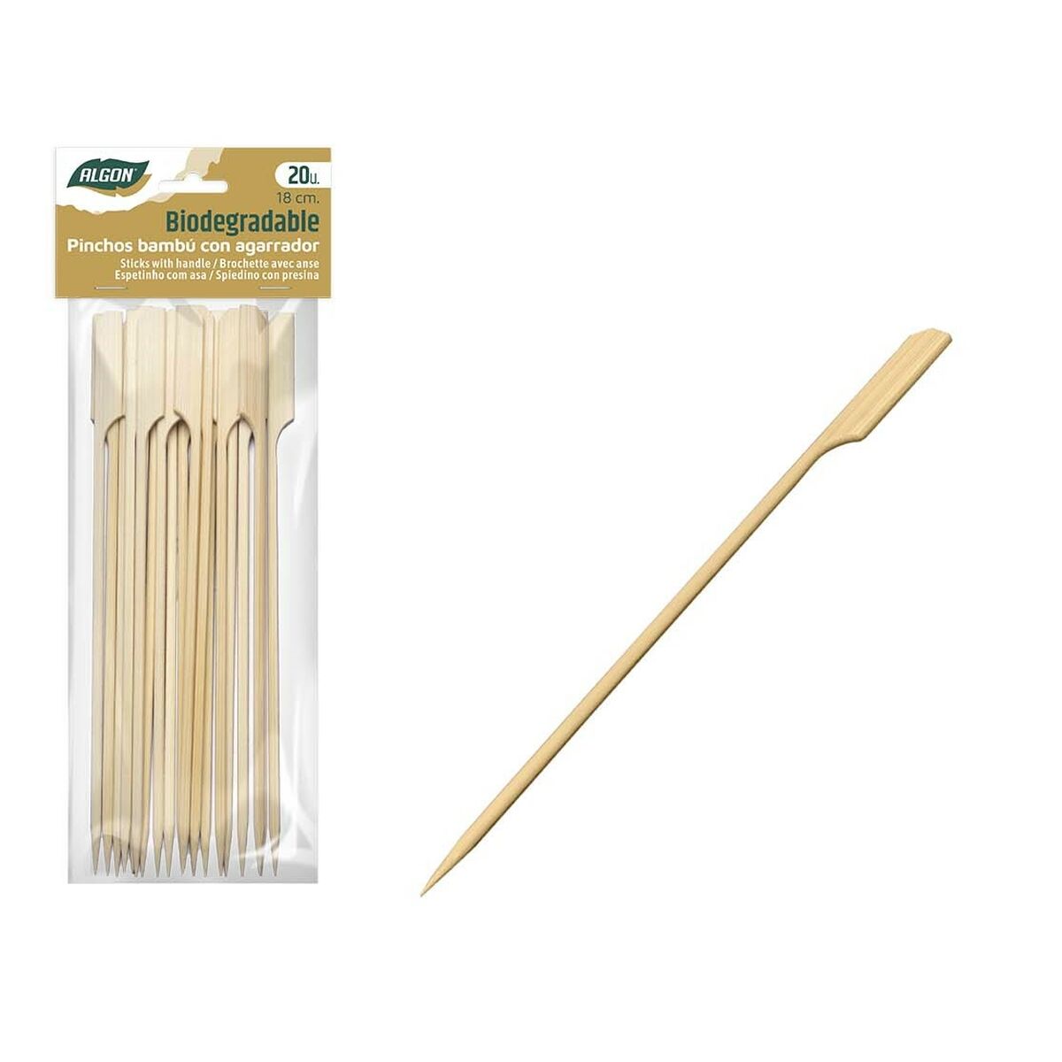 Algon Bamboo Barbecue Skewer Set 20 18cm Items (24 Pieces)-2