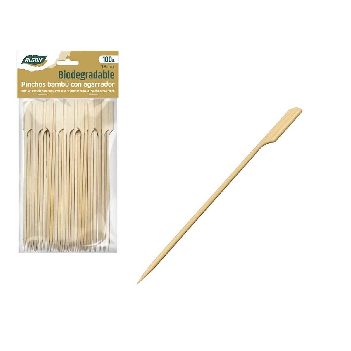 Algon Bamboo Barbecue Skewer Set 100 Items 18cm (18 pieces)-2