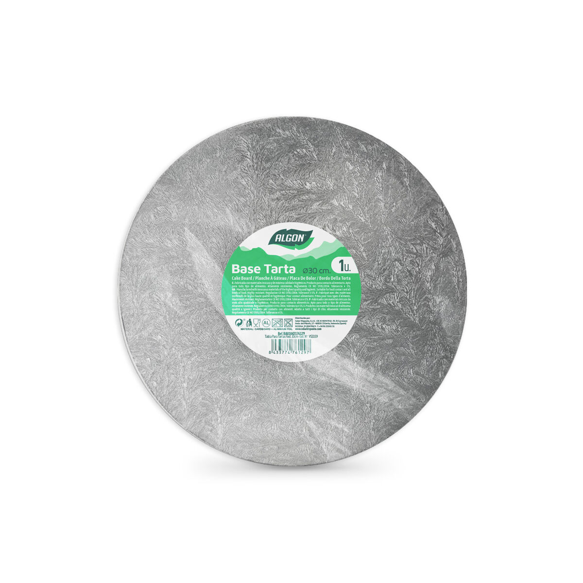 Algon тортты тұғырық Күміс 30 x 30 x 1,5 см Дөңгелек (18 дана)-2