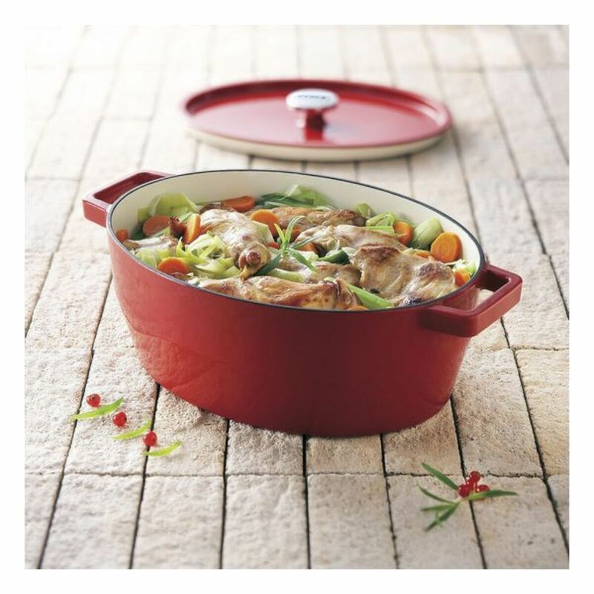 ШМШ бо зарф Pyrex Slow Cook Cast Iron-2