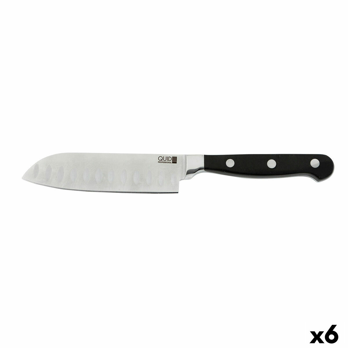 سانتوکو چاقو Quid حرفه ای Inox آشپز سیاه و سفید فلزی (13 سانتی متر) (بسته 10X)-2