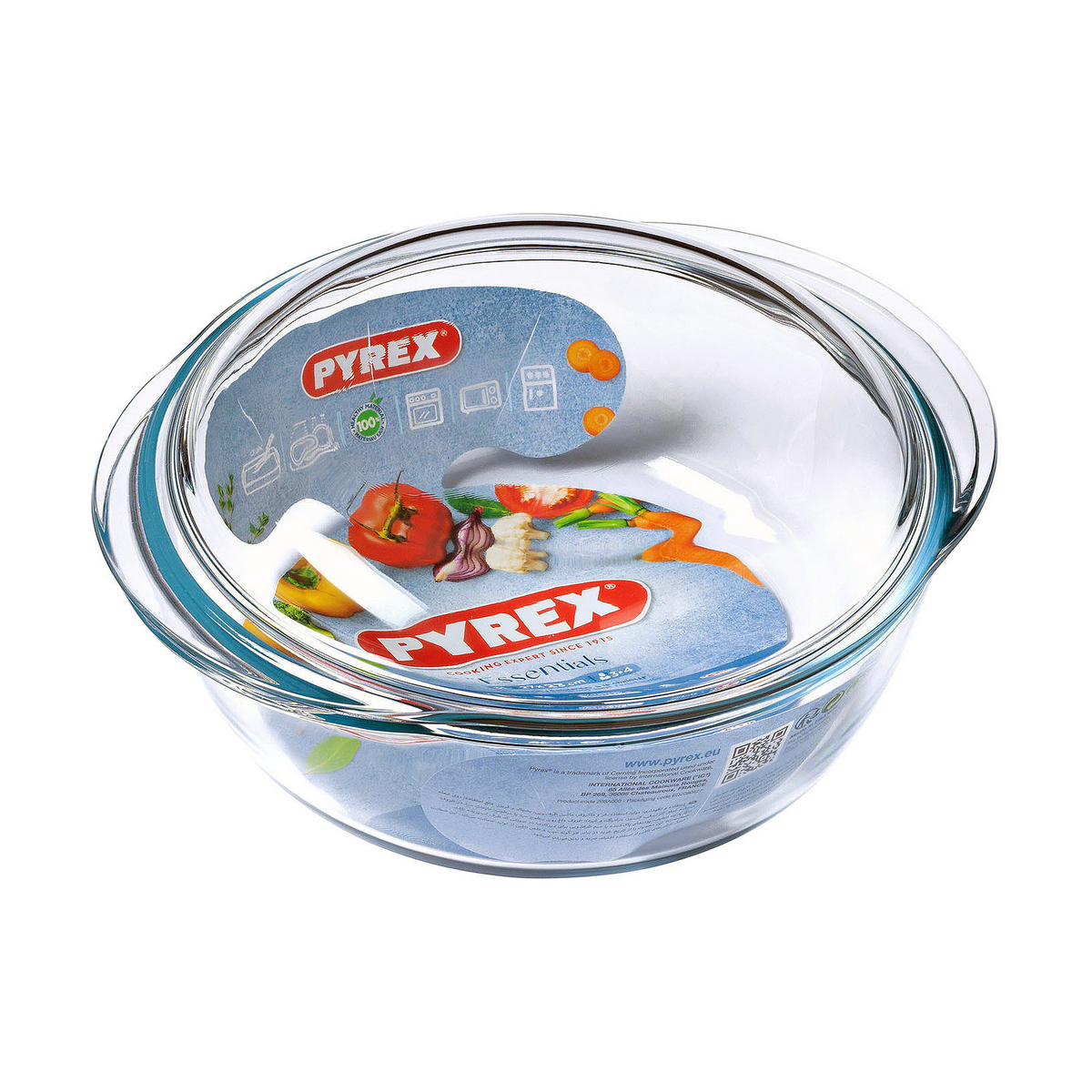 Pyrex Essentials გამჭვირვალე მინის საფარი-2