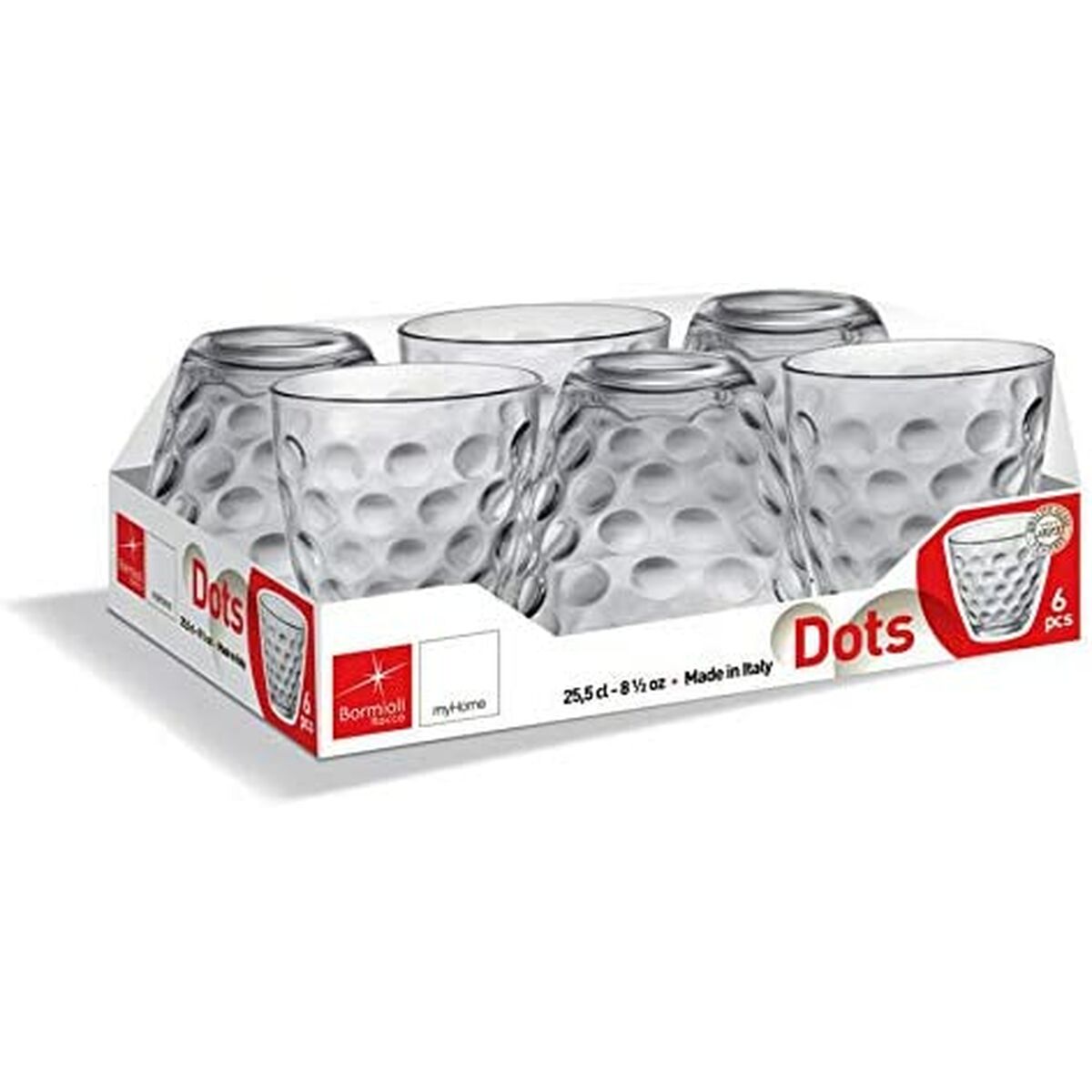 Käseler toplumy Bormioli Rocco Dots 6 bölek Aýna (250 ml)-2