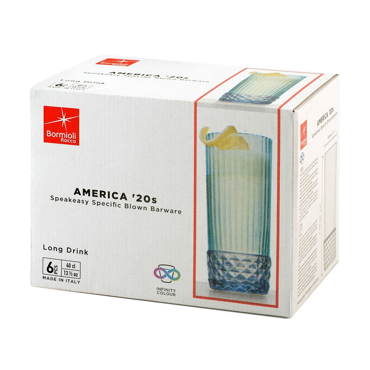 Бокалдар жиынтығы Bormioli Rocco America '20s Көк 6 дана Шыны (400 мл)-2