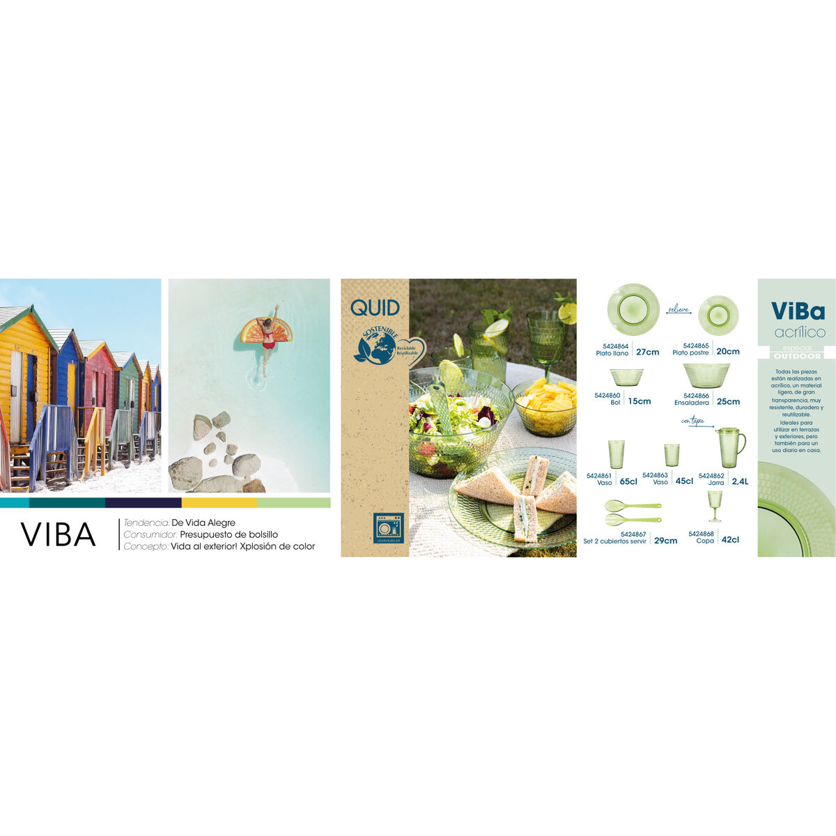 Салатница Quid Viba Зеленый Пластик-3