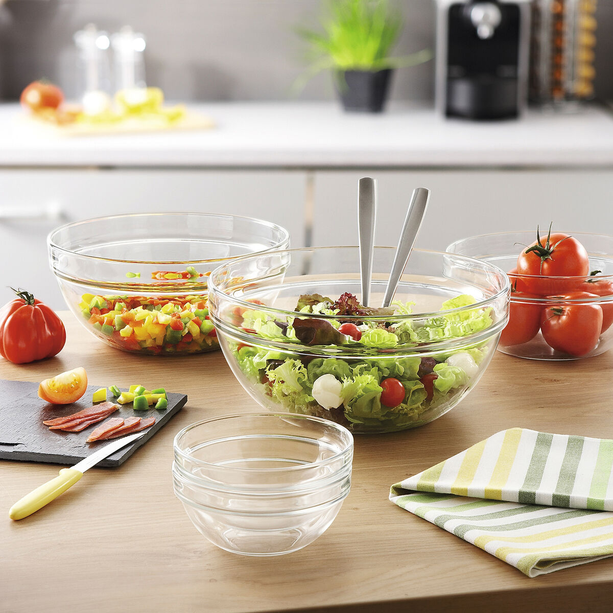 Luminarc Şeffaf Cam Salata Kasesi (20 cm) (6 adet)-3