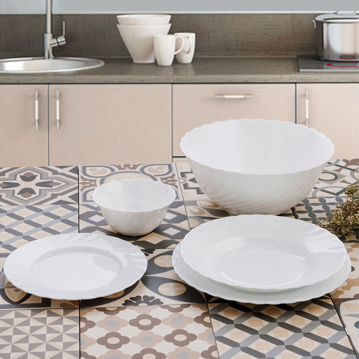 Салатница Luminarc Trianon Белый Cтекло (24 cm) (6 штук)-2