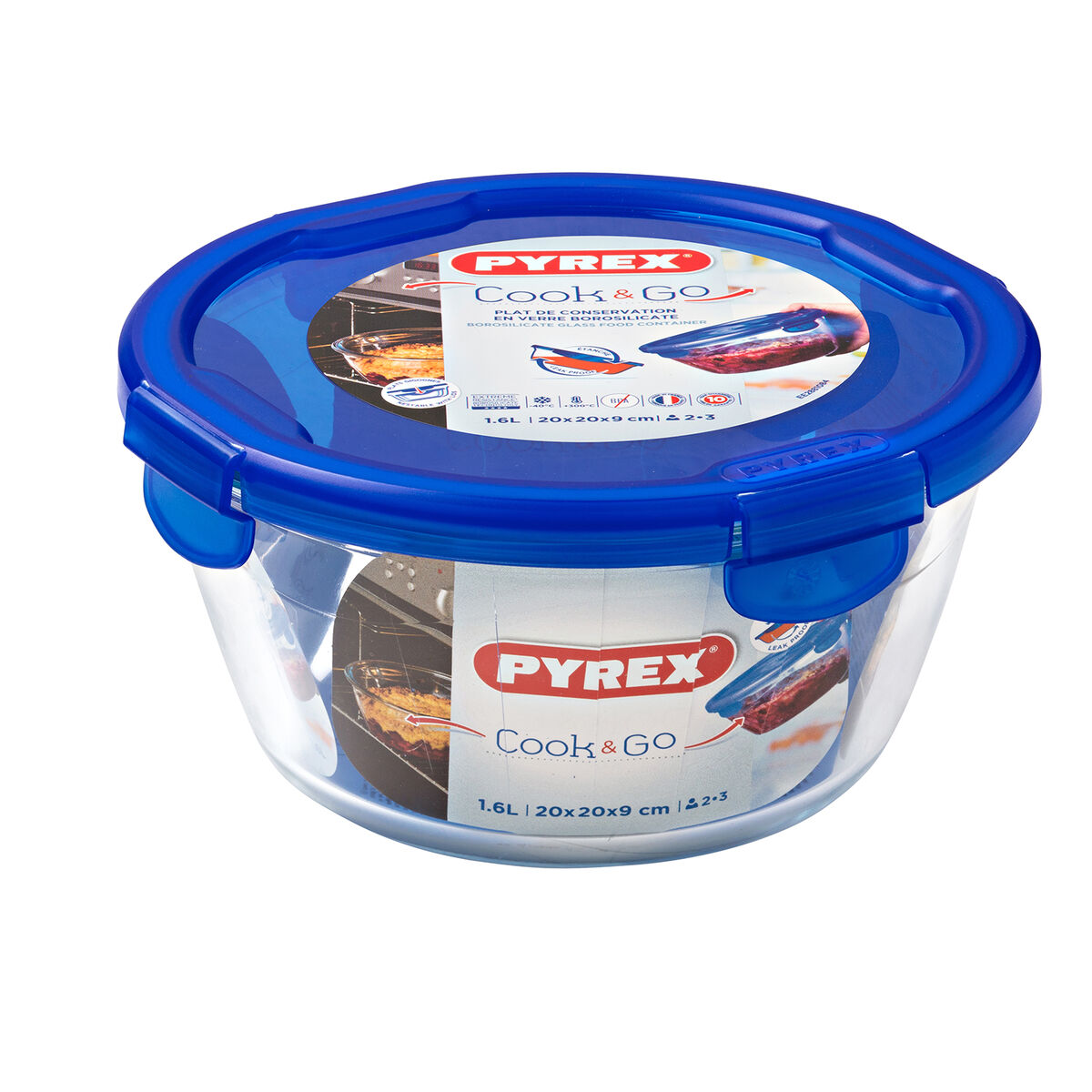 Pyrex Cook & go 20 × 20 × 10. 3 سم أزرق 1. 6 لتر زجاج (6 قطع)-3
