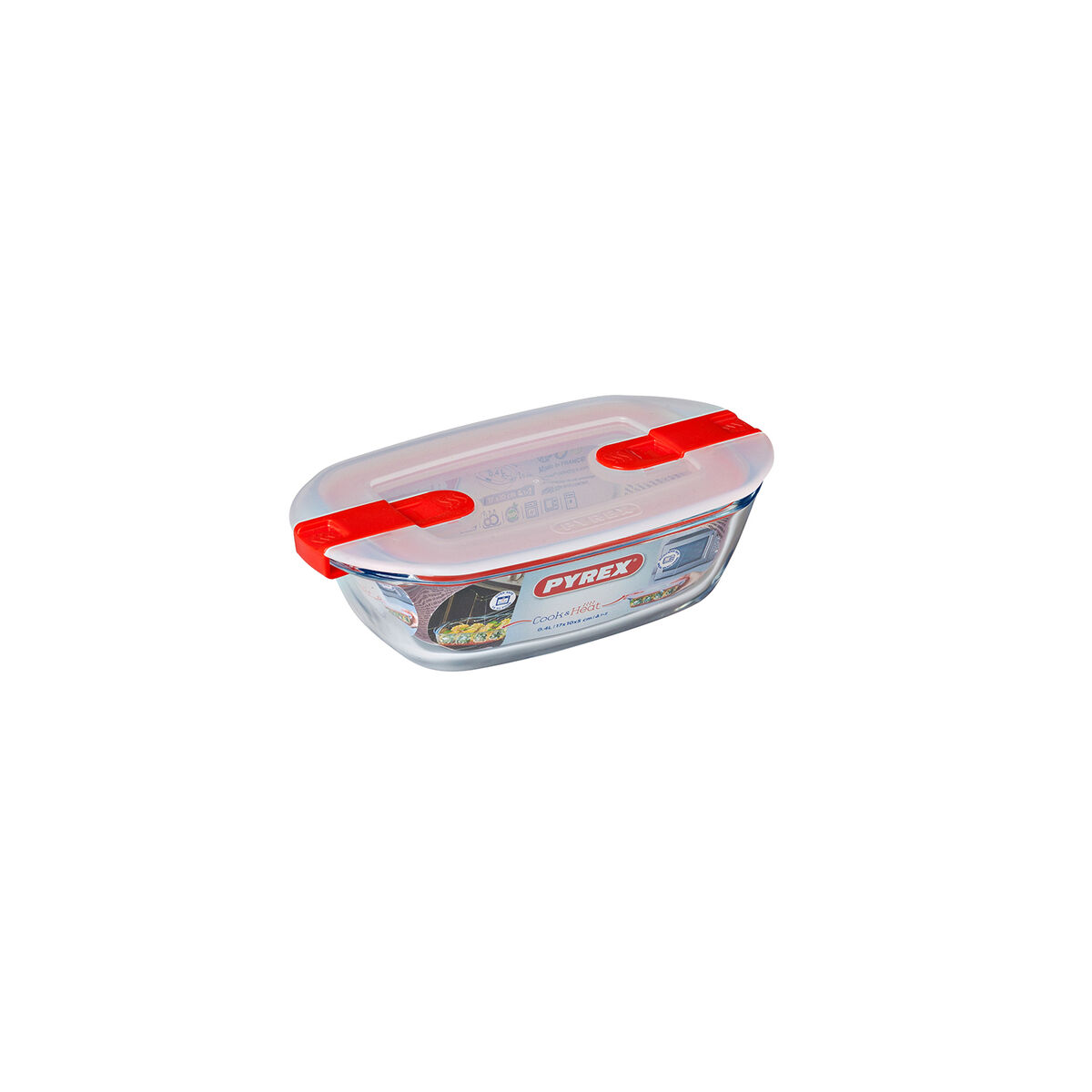 Pyrex Cook & Heat 직사각형 400 ml 17 x 10 x 5 cm 클리어 글래스 (5 피스)-3