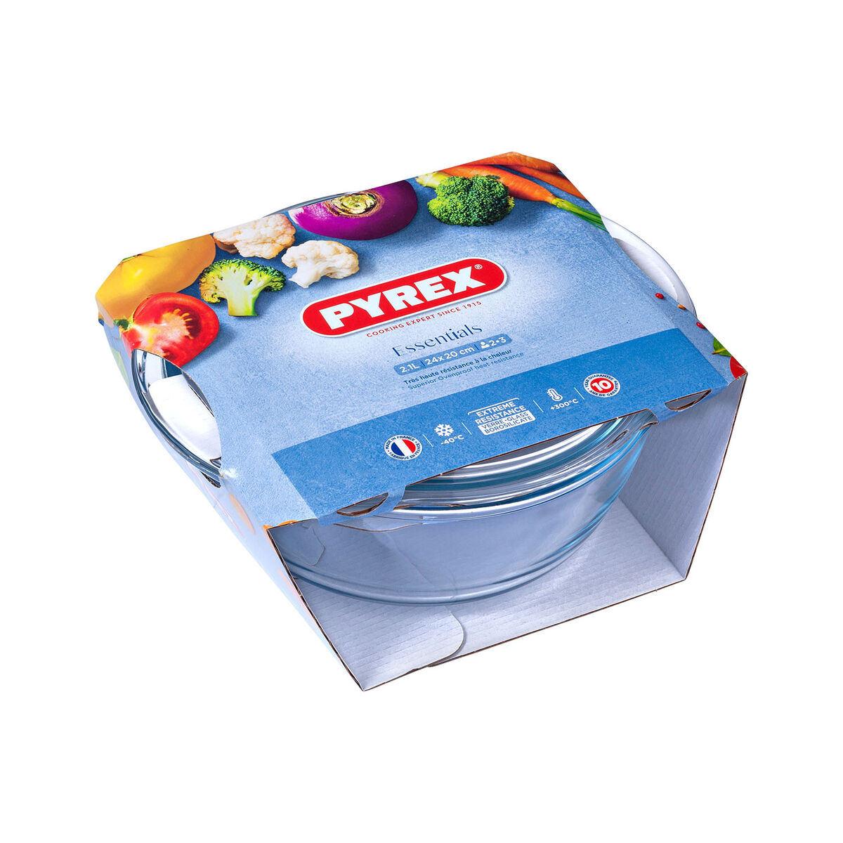 フタ付きパンPyrex Essentials透明2。1L (3個)-3