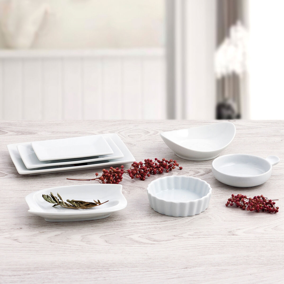 Жалпақ тәрелке Quid Gastro Fun 29,5 x 11 x 3 см Ақ керамика (6 дана)-2