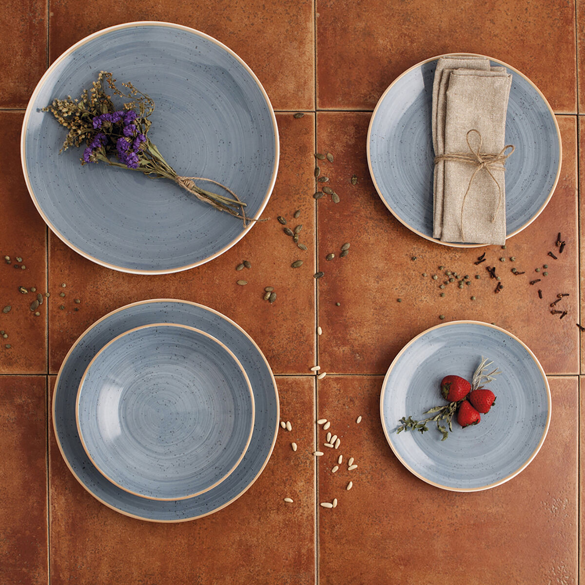 Deep Dish Ariane Terra Ceramics Blue (Ø 26 cm) (6 pieces)-4