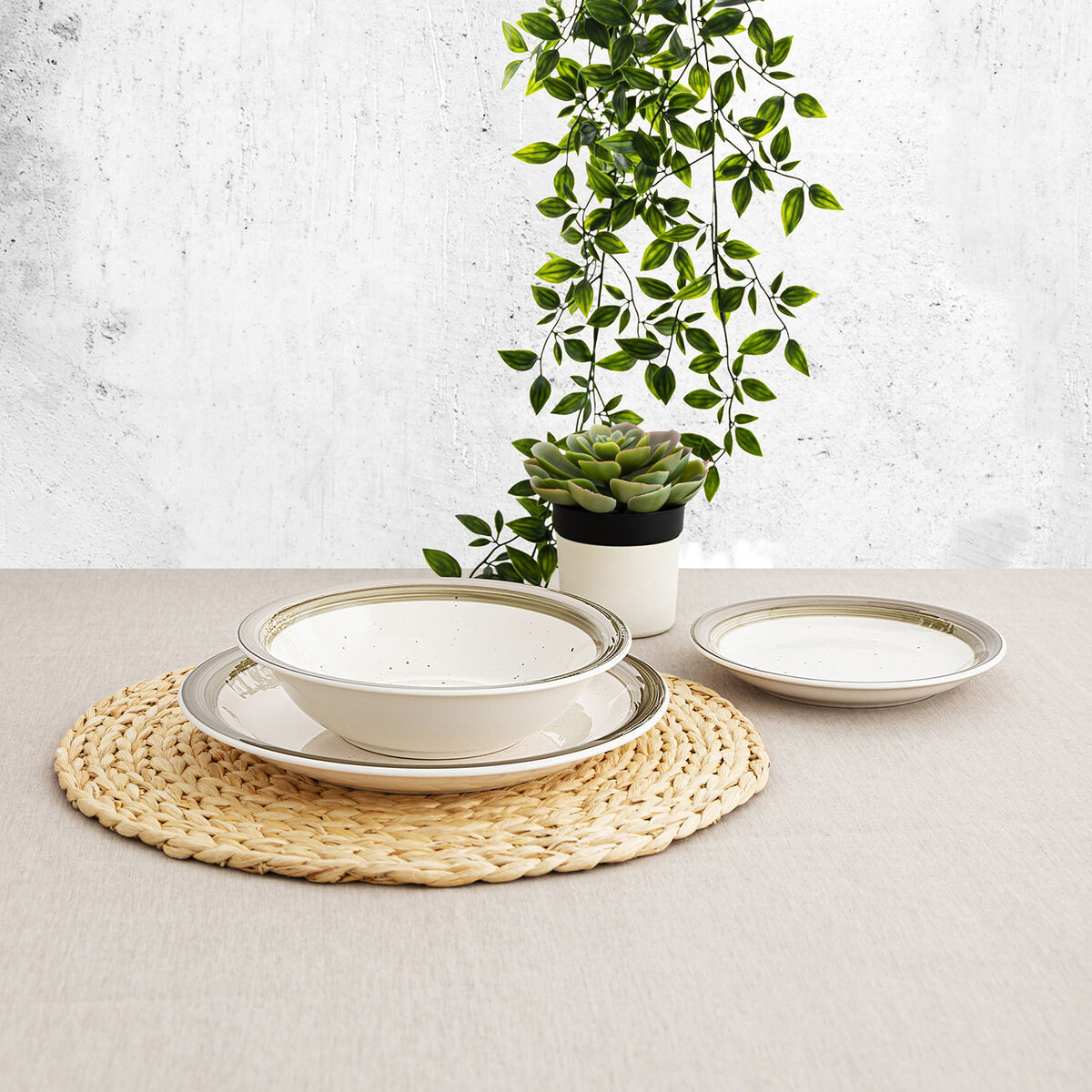 طبق الحلوى Quid Allegra Nature Ceramics نغمتين (19 سم) (12 قطعة)-2