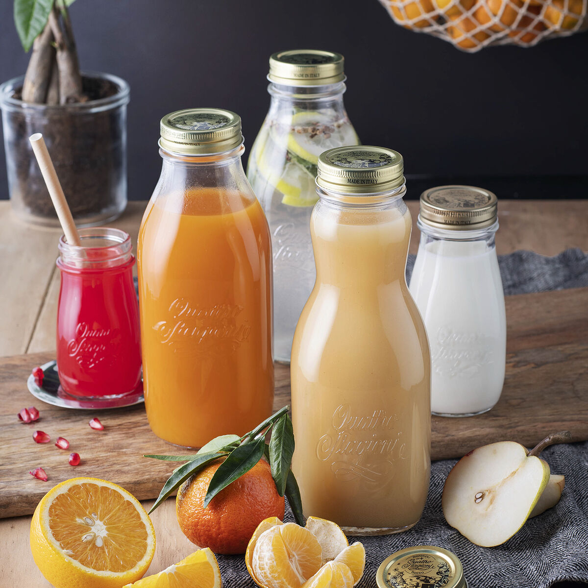 Bormioli Rocco Quattro Stagioni瓶透明玻璃1升（6件）-3