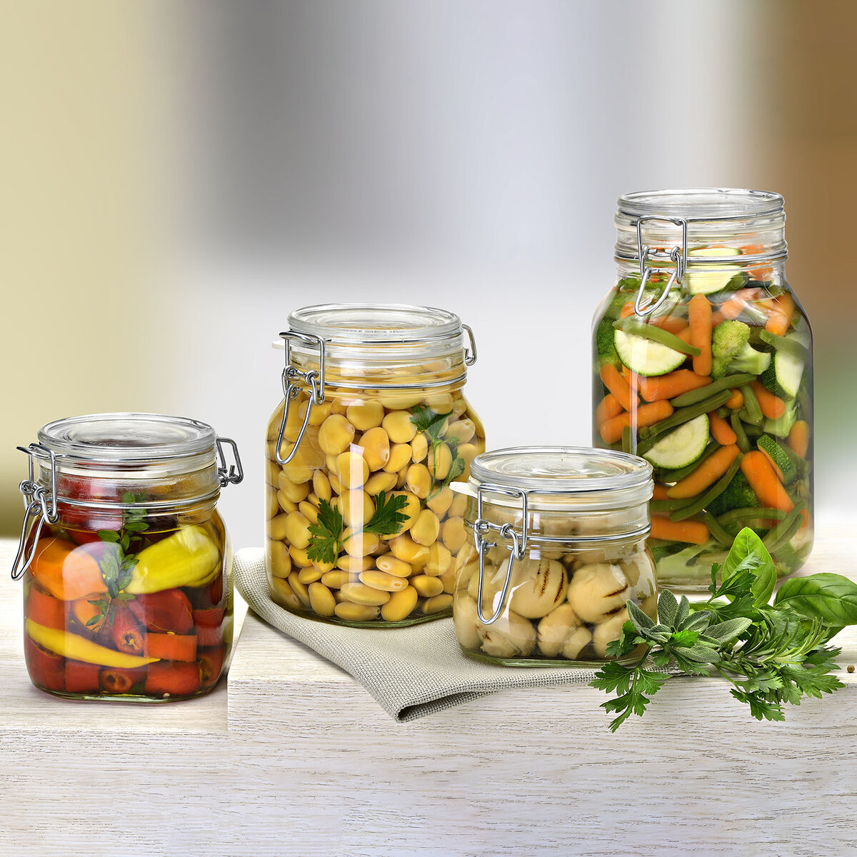 Food preservation container Bormioli Rocco fido Clear Glass (1 L) (6 pieces)-3