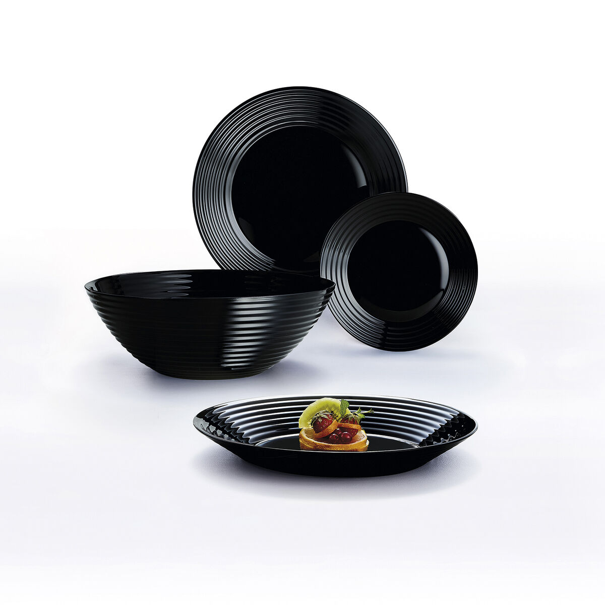 وعاء Luminarc Harena Negro Black Glass 16 سم (24 قطعة)-2