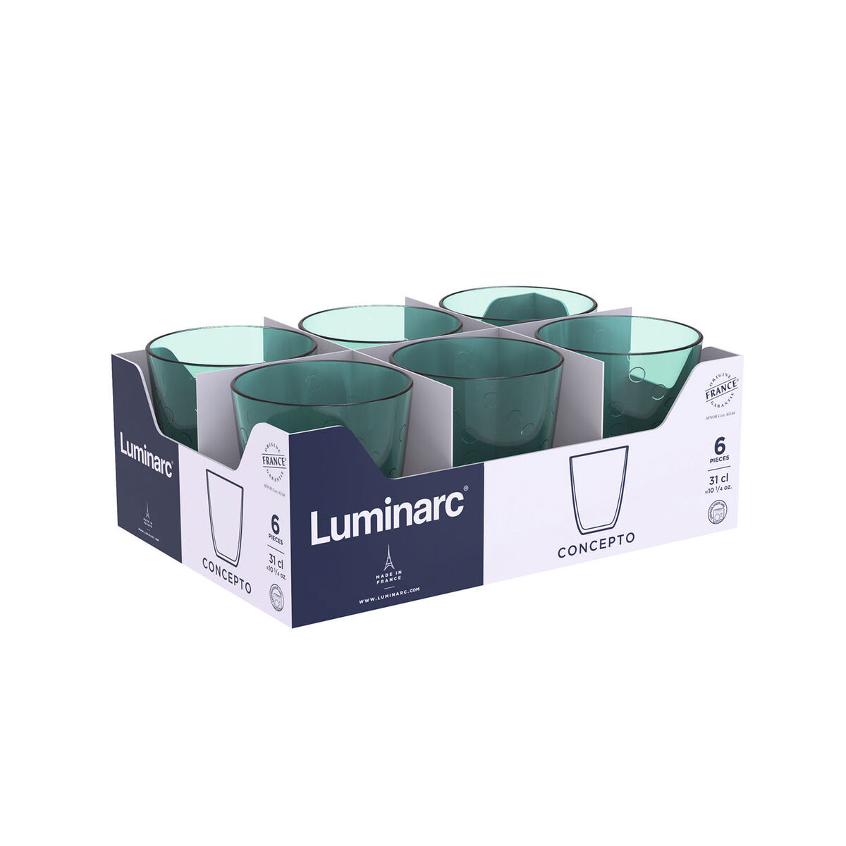 Luminarc Concepto Pepite Жасыл шыны стақаны 310 мл 24 дана-4