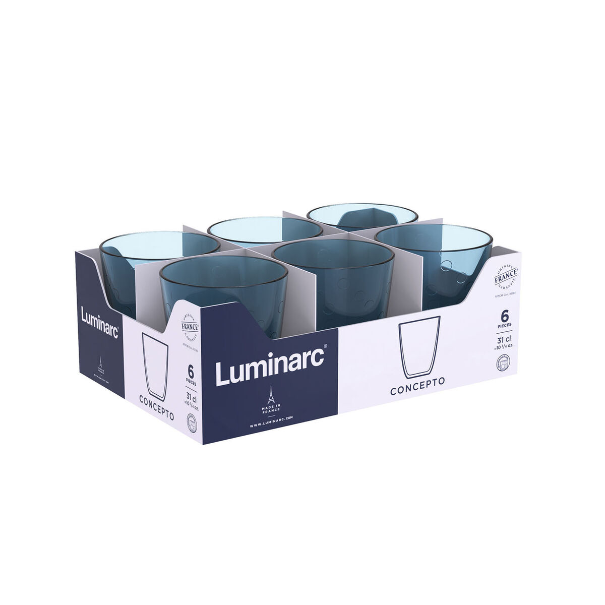 Luminarc Concepto Pepite Көк шыны 310 мл (24 дана)-3