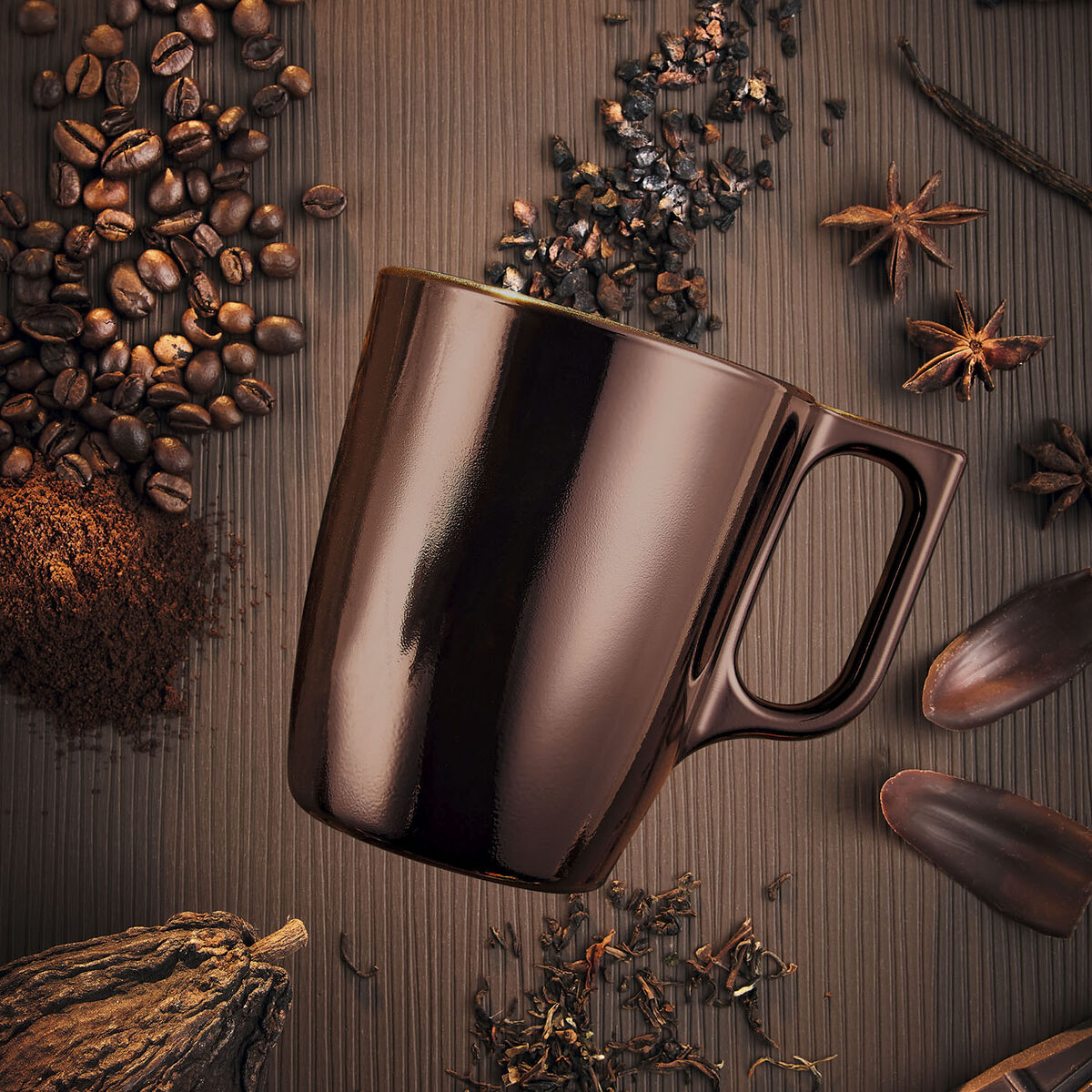 Кружка Mug Luminarc Flashy Коричневый 250 ml Cтекло (6 штук)-4