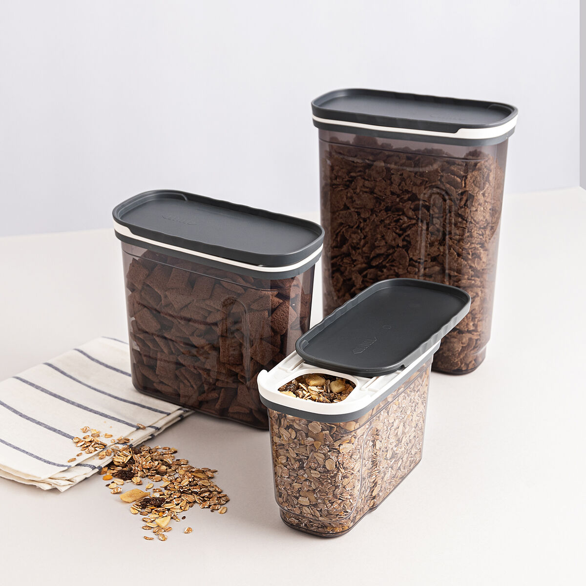 Boat Quid City With lid dispenser 1.8 L Grey Plastic (12 pieces)-2