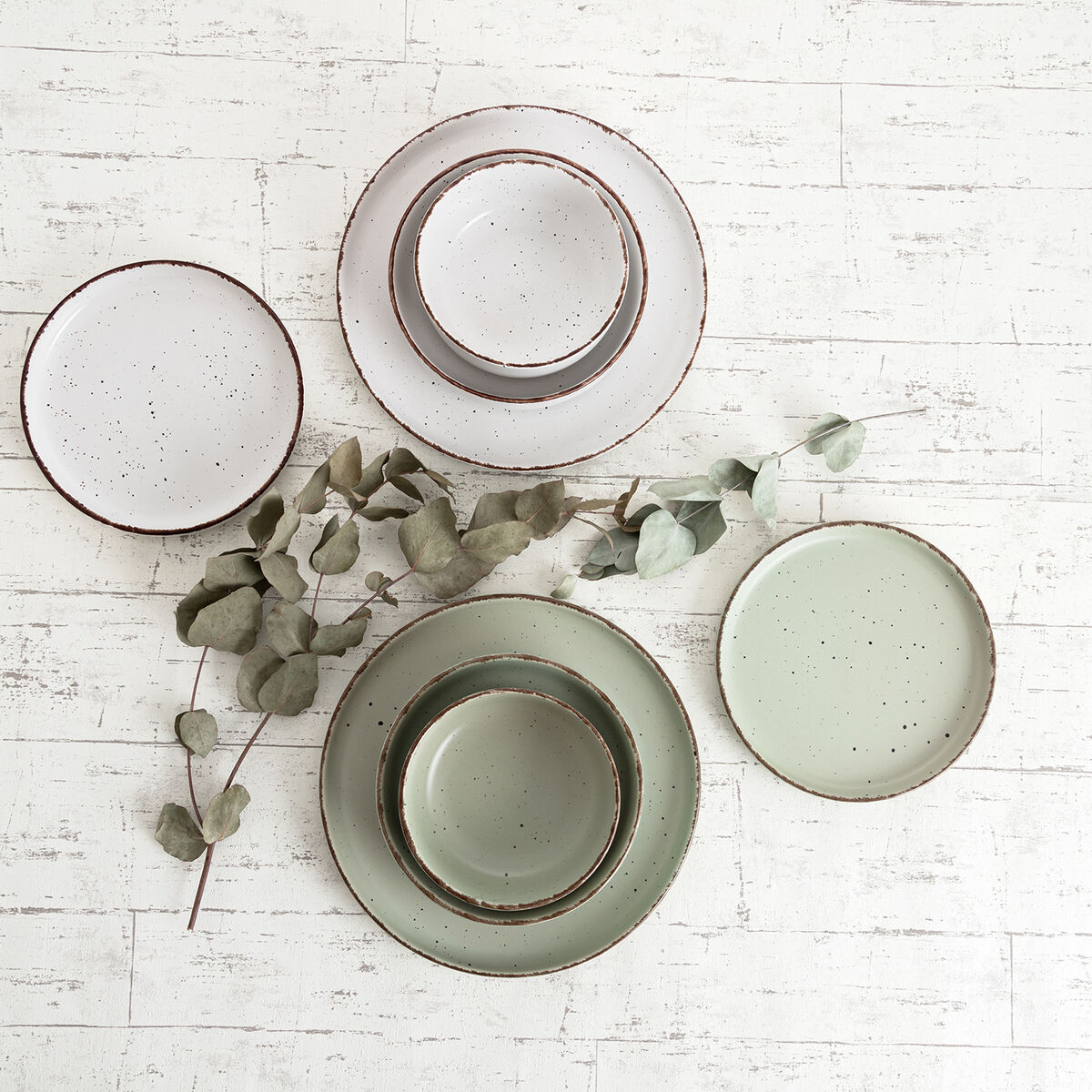 Quid Duna Dessert Dish Green Ceramics 20 x 2.5 cm (6 pieces)-2