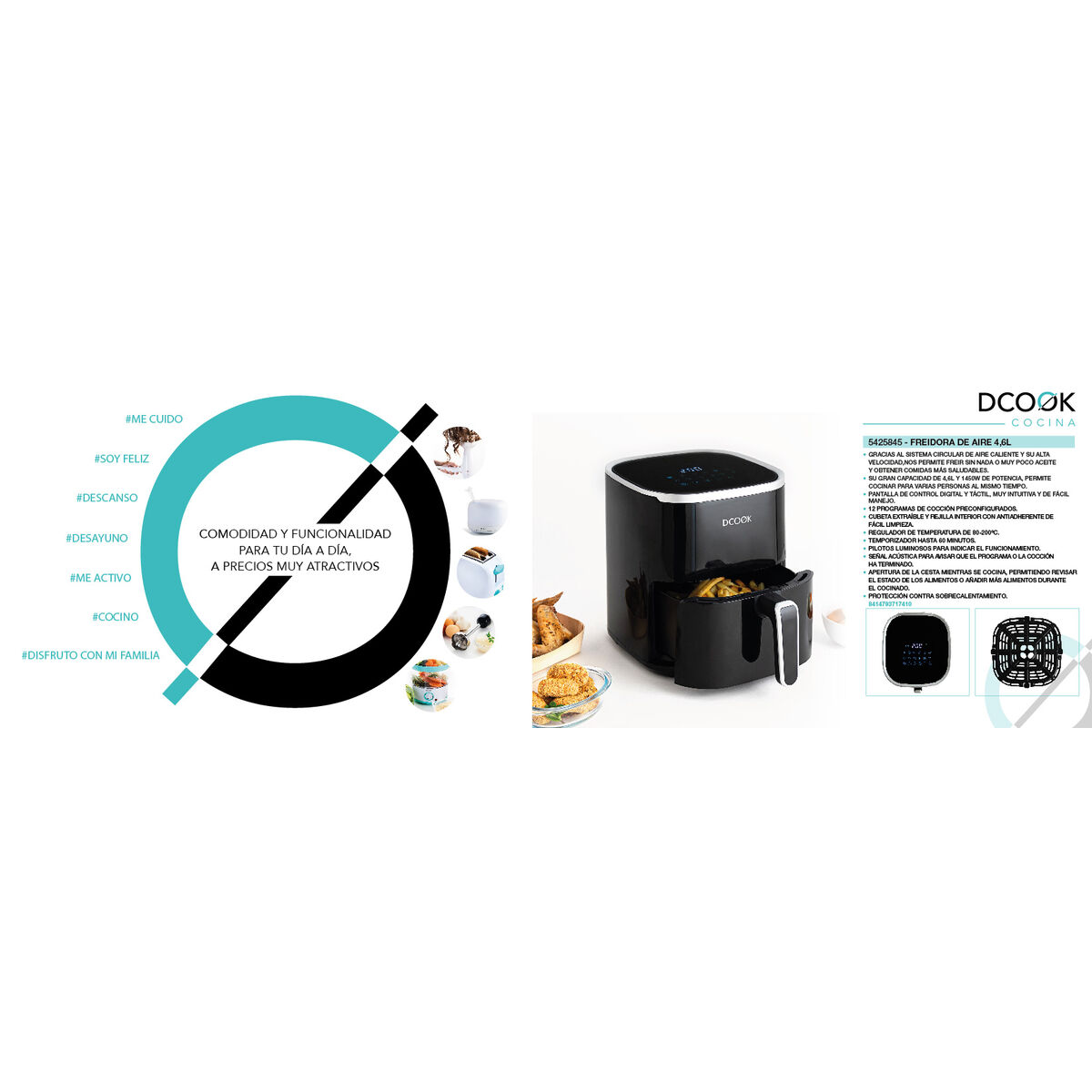 Аэрофритюрница Dcook Gallery Чёрный 1450 W 4,6 L-3