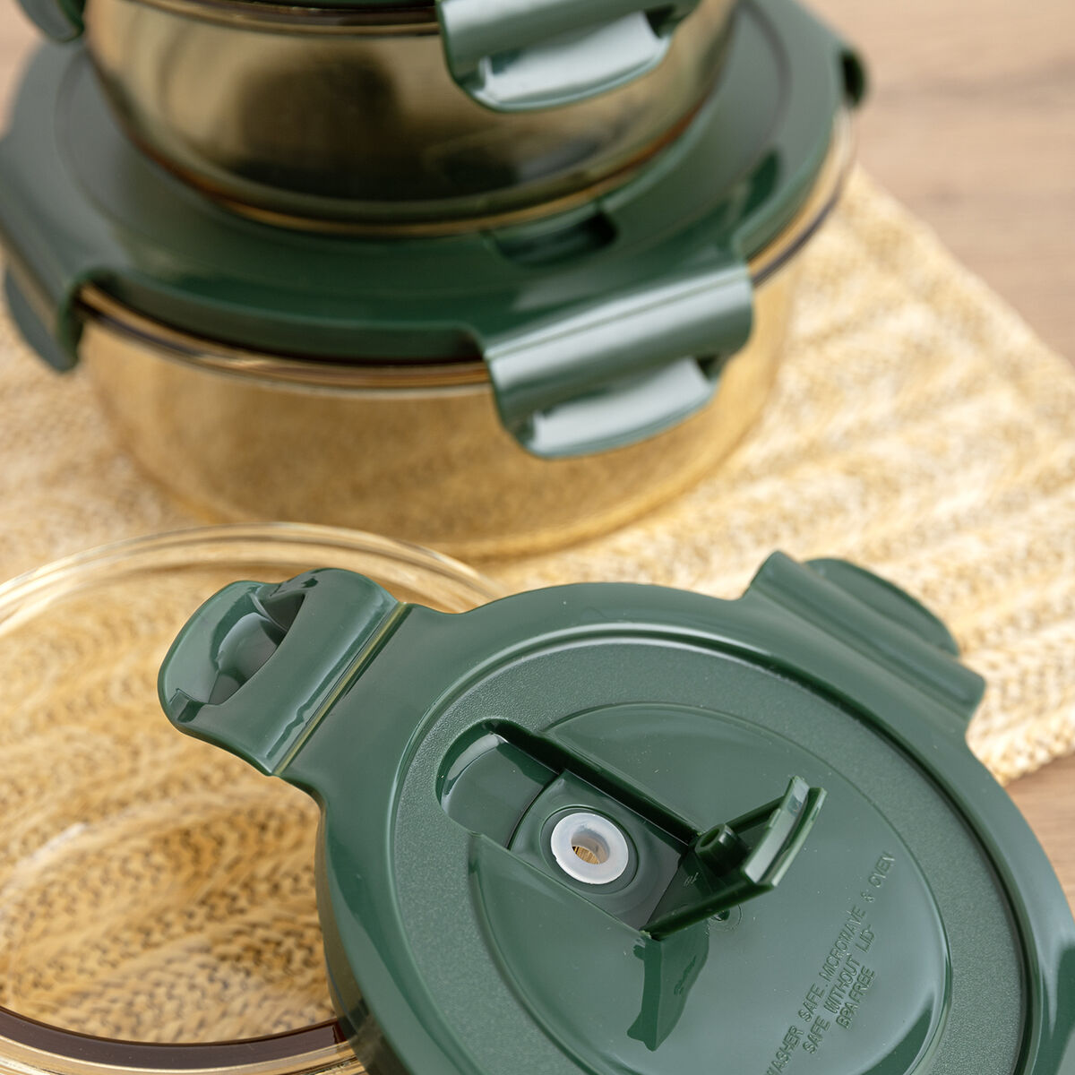 Герметичная коробочка для завтрака Bidasoa Infinity Круглая 390 ml Жёлтый Cтекло (12 штук)-3