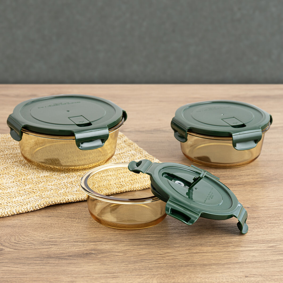 Герметичная коробочка для завтрака Bidasoa Infinity Круглая 390 ml Жёлтый Cтекло (12 штук)-4