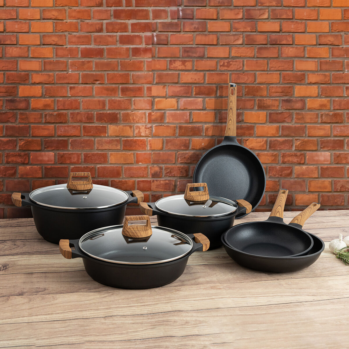 Pan with lid Quid Karbon Cast Aluminum Black 20 cm-2