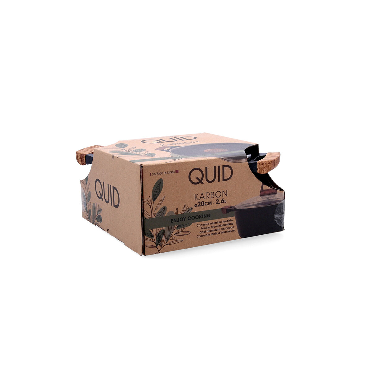 Pan with lid Quid Karbon Cast Aluminum Black 20 cm-4