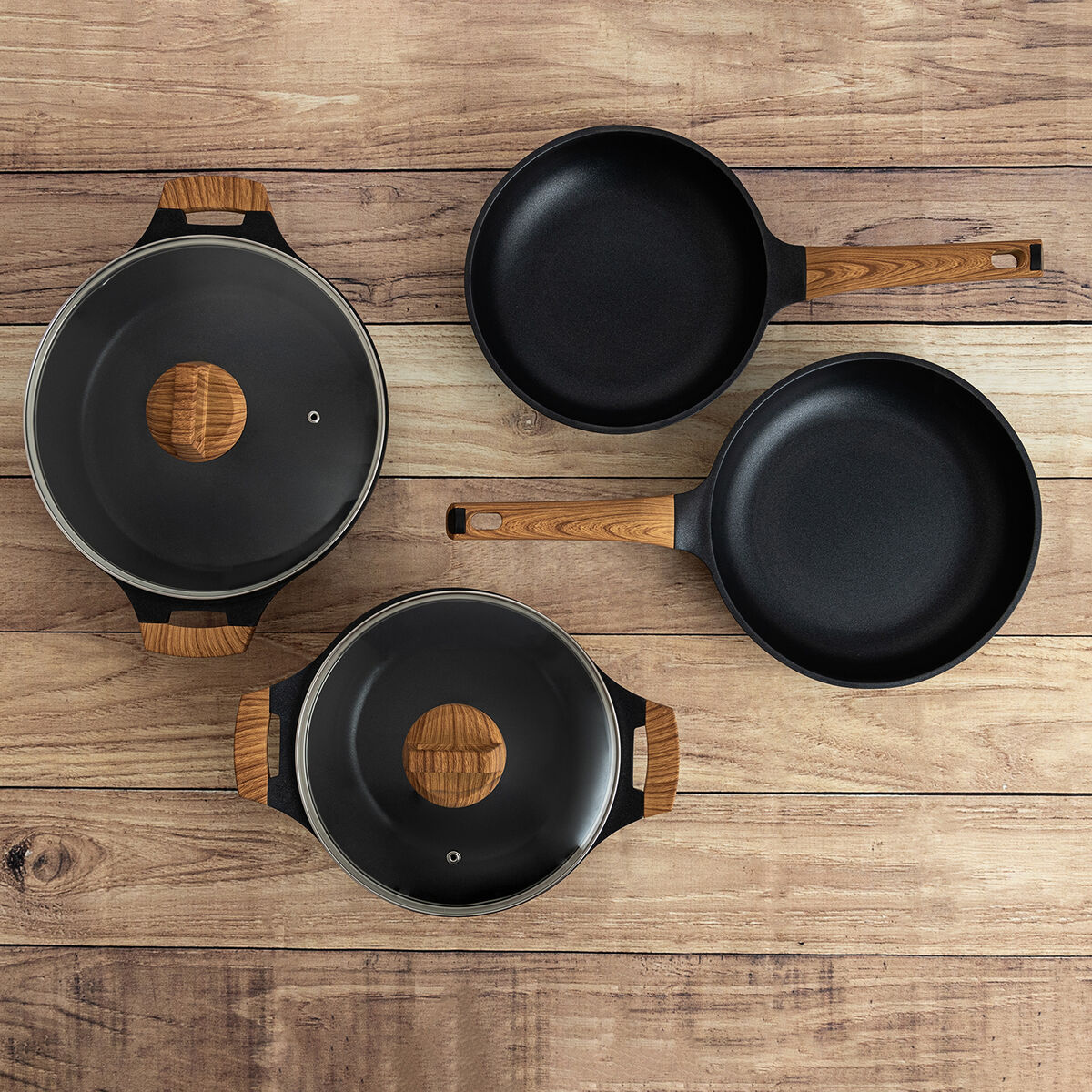 Pan with lid Quid Karbon Cast Aluminum Black 32 cm-3