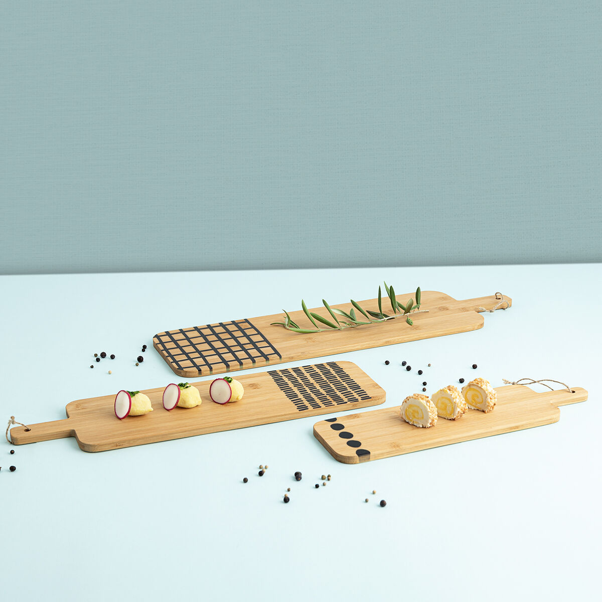 Serving board Bidasoa Zigzag Brown Wooden 45 x 13 x 1 cm-2