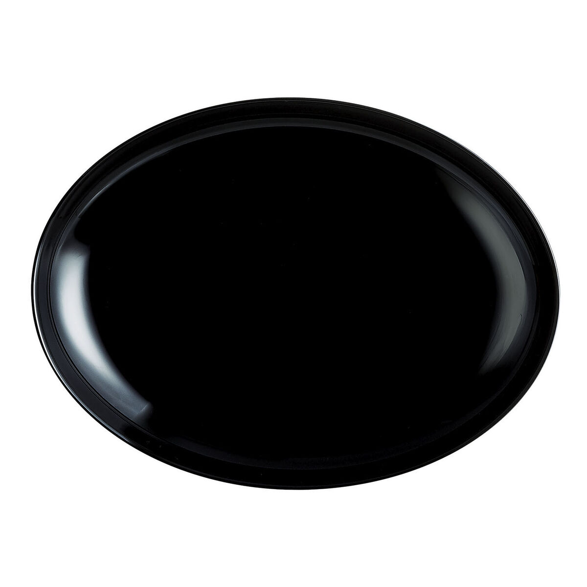 Flat plate Luminarc Friends Time Black Glass 30 x 26 cm Meat (12 pieces)-6