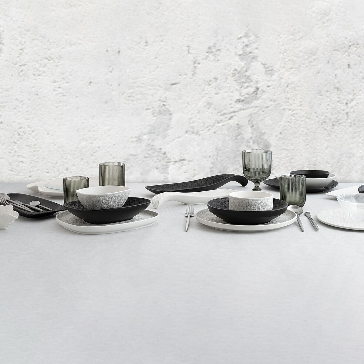 Deep Dish Bidasoa Fossil Black Ceramics Square 21.9 x 21.7 x 4.8 cm (6 pieces)-2