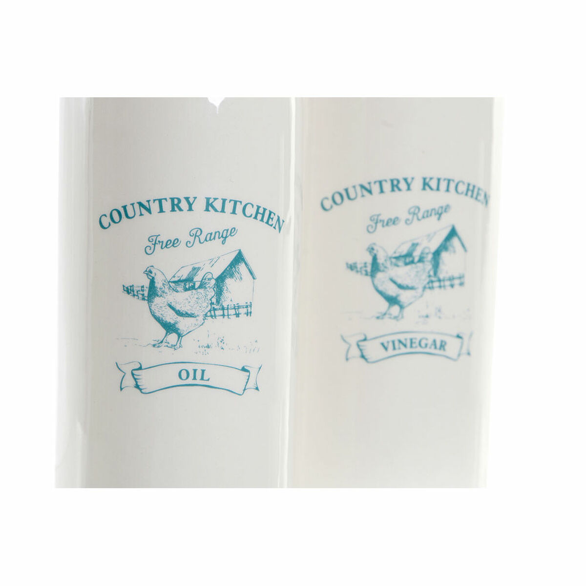 Oil & Vinegar Set DKD Home Decor 250 ml White Green Turquoise Stainless Steel Plastic Dolomite-2