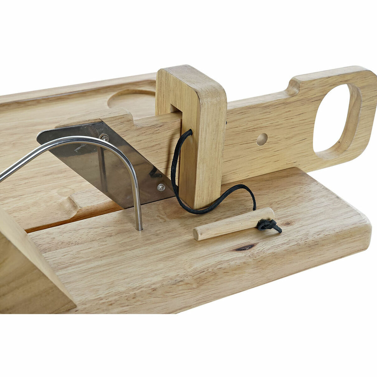 Cutter DKD Home Decor 29 x 29 x 10 cm Rubber wood Stainless steel-2