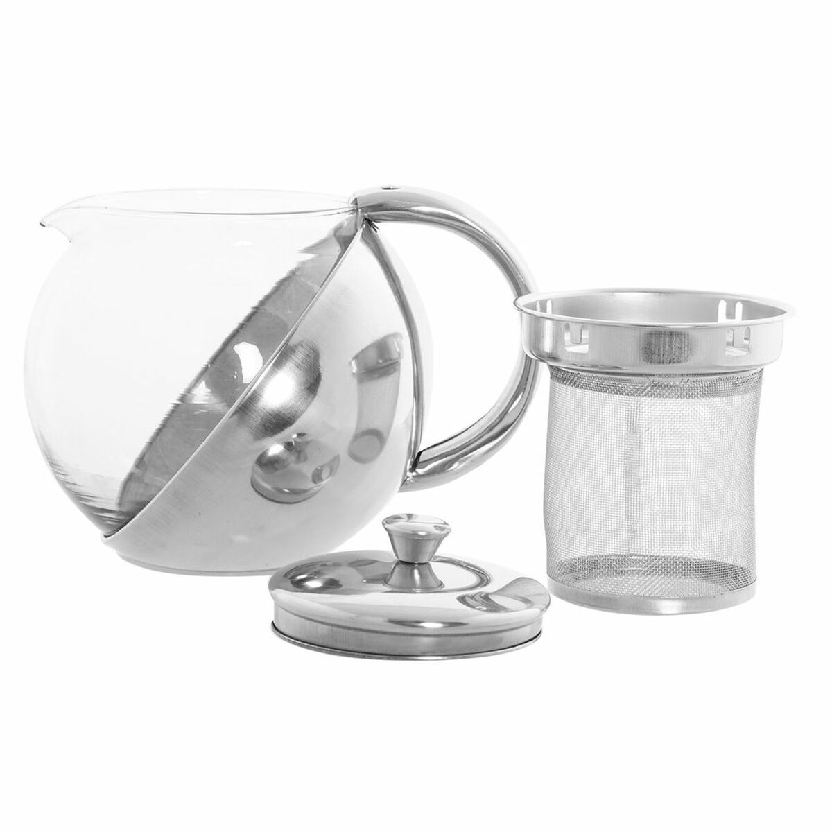 Шайнек DKD Home Decor Күміс Тот баспайтын болат шыны Пластикалық 500 мл 14 x 11 x 12 см-2