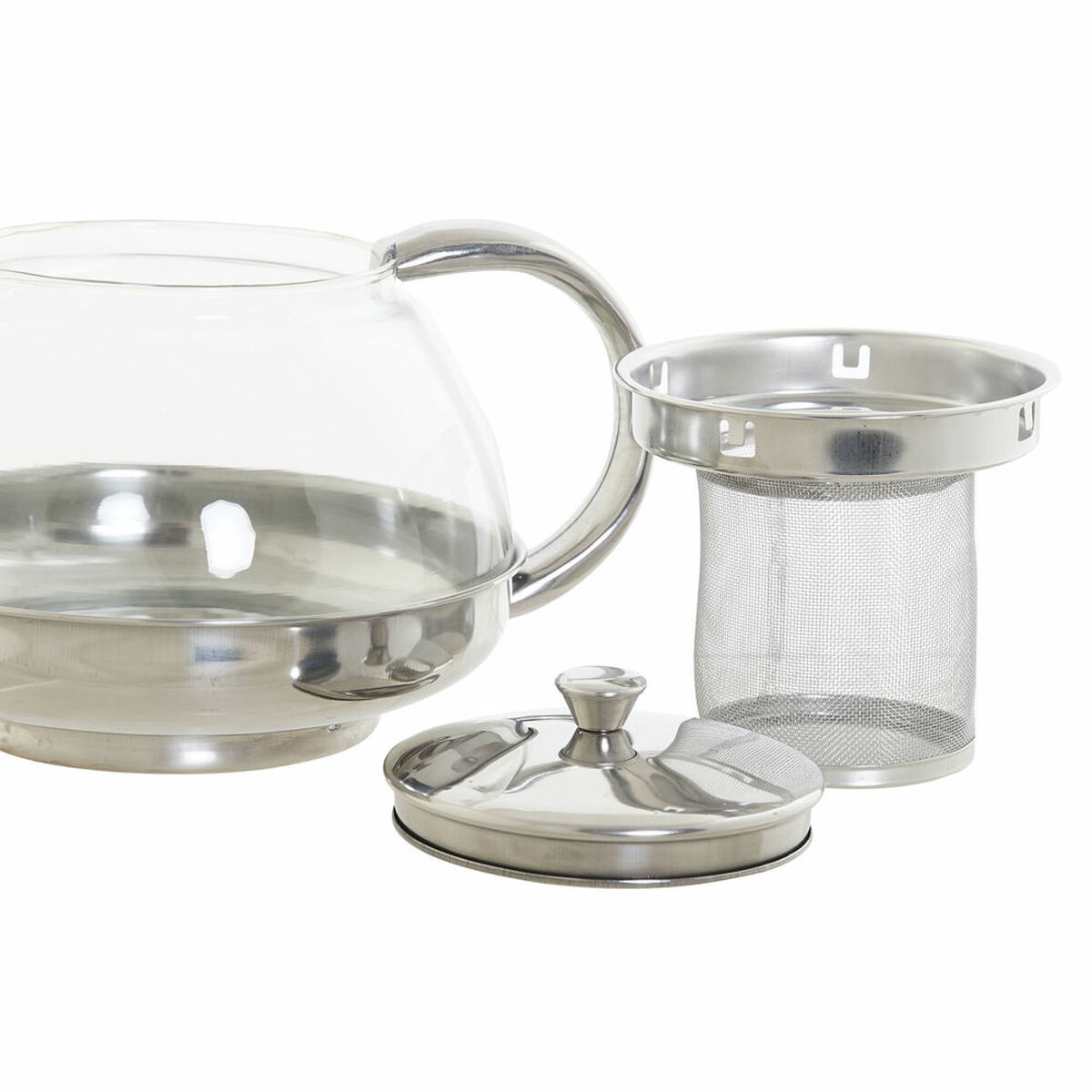Шайнек DKD Home Decor Күміс Тот баспайтын болат шыны Пластик 18 x 14 x 12 см-3