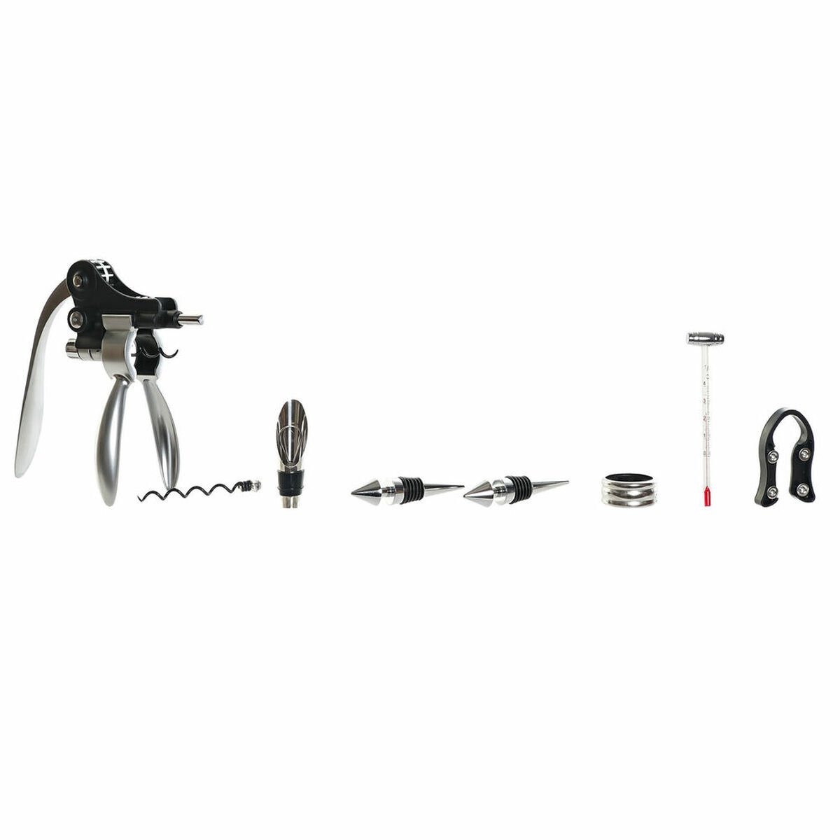 لوازم جانبی شراب مجموعه DKD دکور خانه بامبو فولاد ضد زنگ قهوه ای روشن (8 عدد) (26 x 22 x 13 سانتی متر)-3