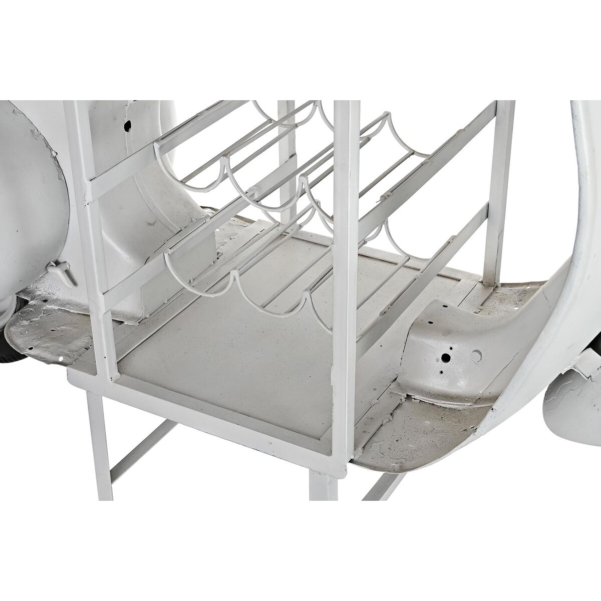 Şişe Standı DKD Ev Dekor 195 x 70 x 106 cm Kahverengi Beyaz Demir Mango Ahşap-3