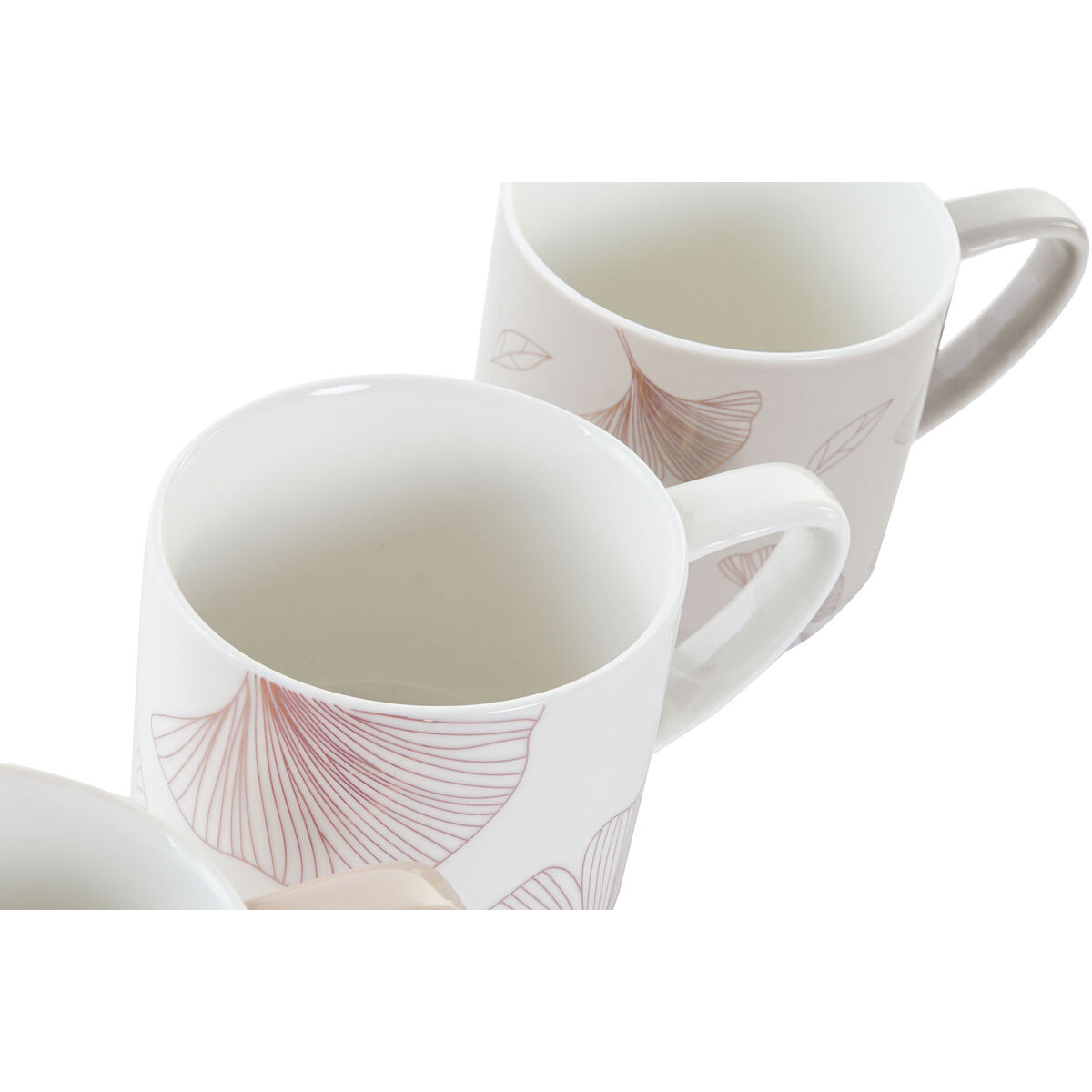 Набор из 4 кружек Mug DKD Home Decor Белый Бежевый Серый Розовый Металл 330 ml 13 x 9 x 8 cm-3