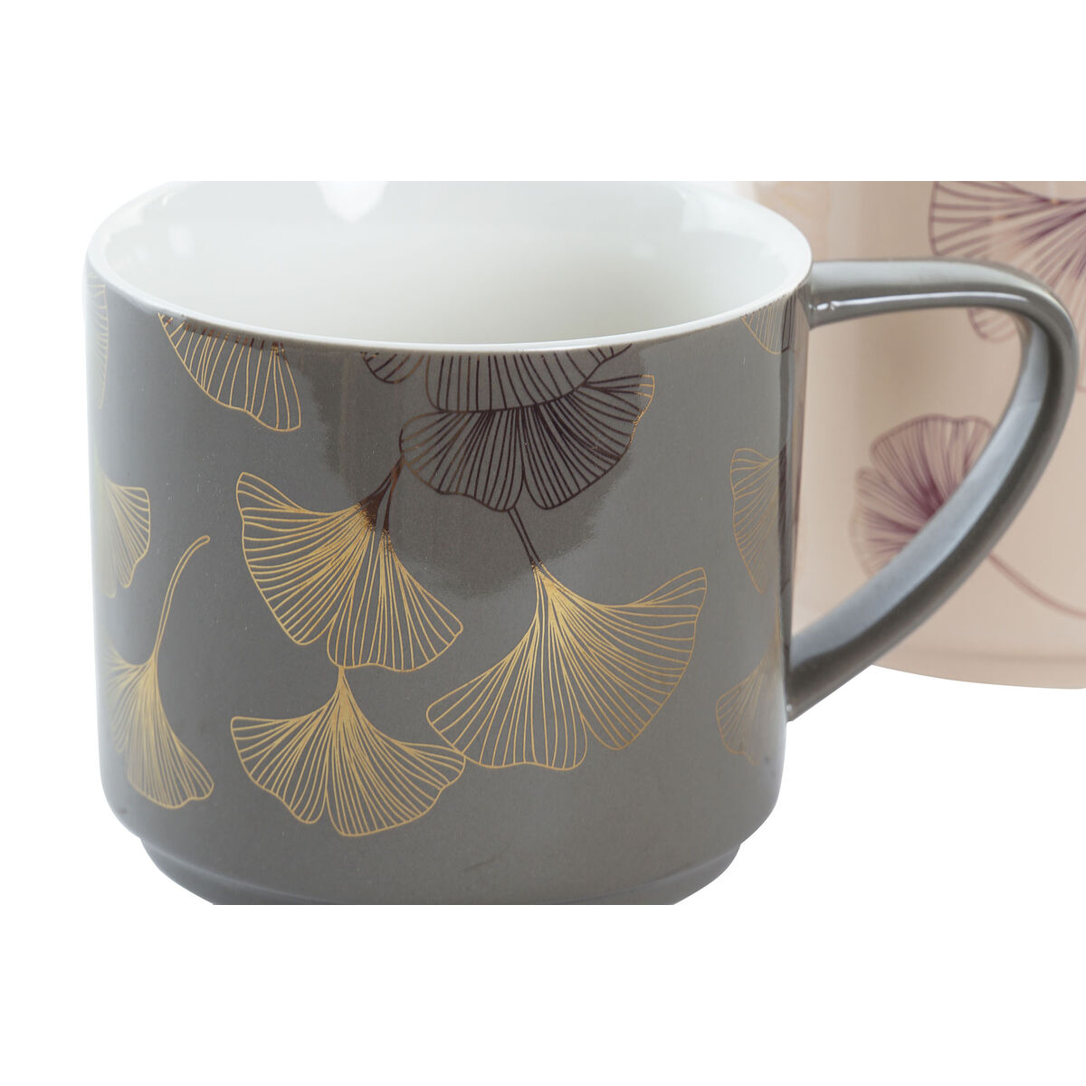 Набор из 4 кружек Mug DKD Home Decor Белый Бежевый Серый Розовый Металл 330 ml 13 x 9 x 8 cm-4