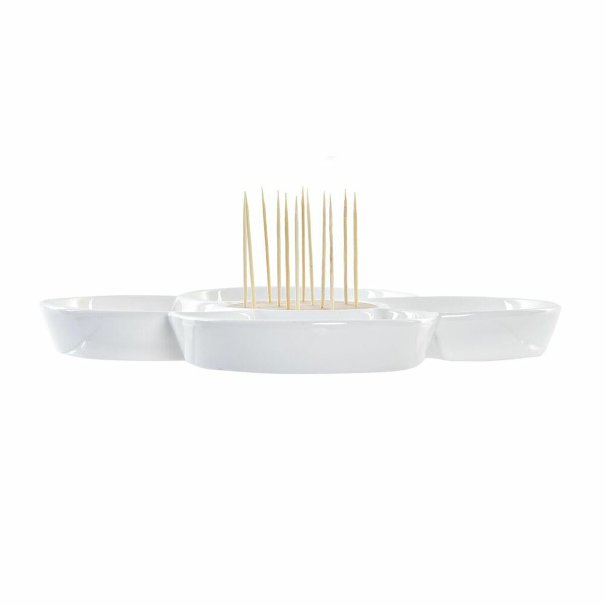 Snack tray DKD Home Decor Multicolored Natural Bamboo Pottery Tropical 22 x 22 x 7 cm-3