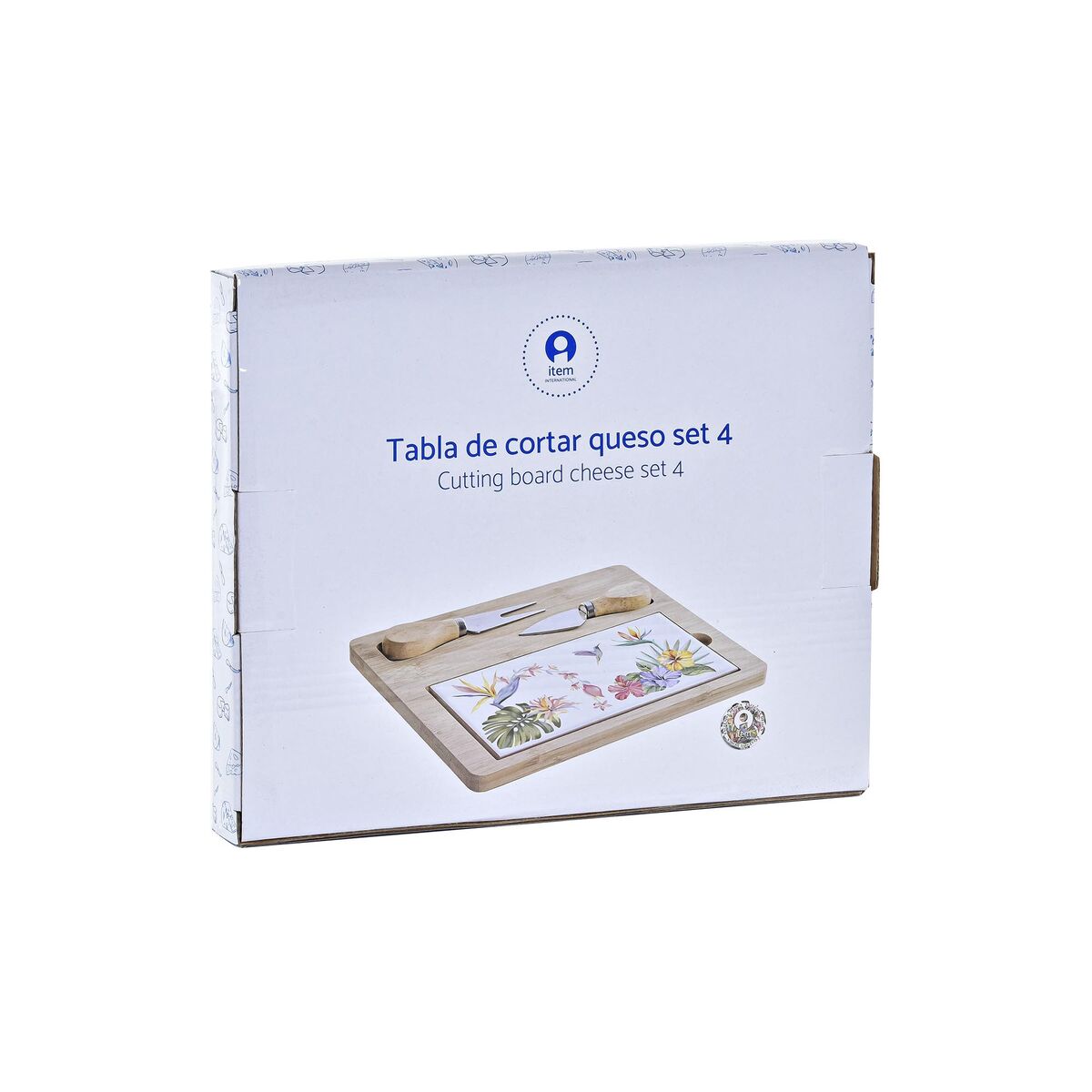 Pendir lövhəsi DKD Home Decor Bambu Keramika 24.5 x 20 x 1,2 sm (4 ədəd)-4