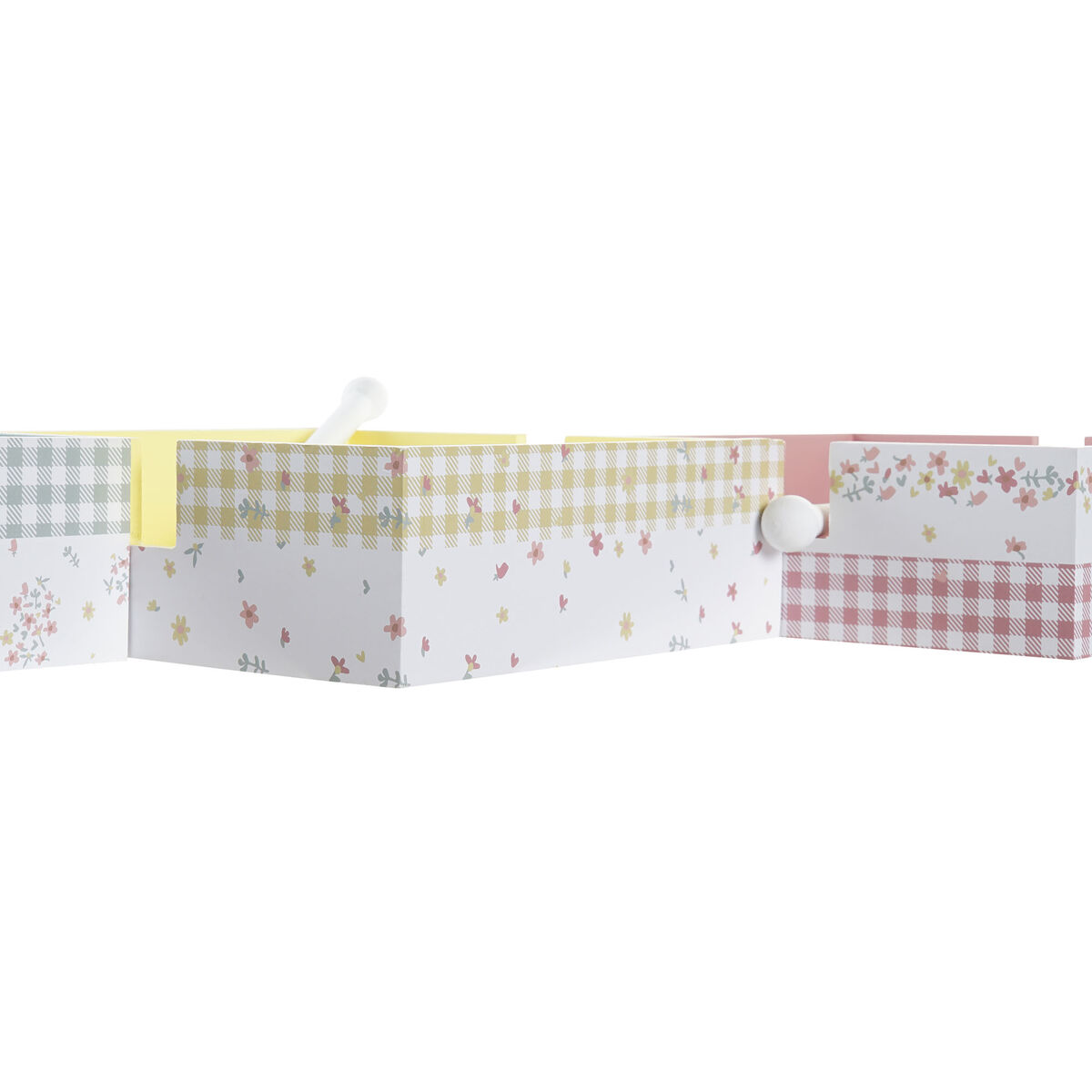 Napkin box DKD Home Decor Vichy Sweet Metal Aluminum Wooden MDF 22 x 18 x 6 cm (3 pieces)-3